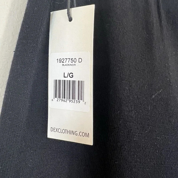 Dex Clothing NWT Black Ribbed Wide Leg Hi Rise Cropped Pants Heavy Knit Black L - Picture 6 of 11